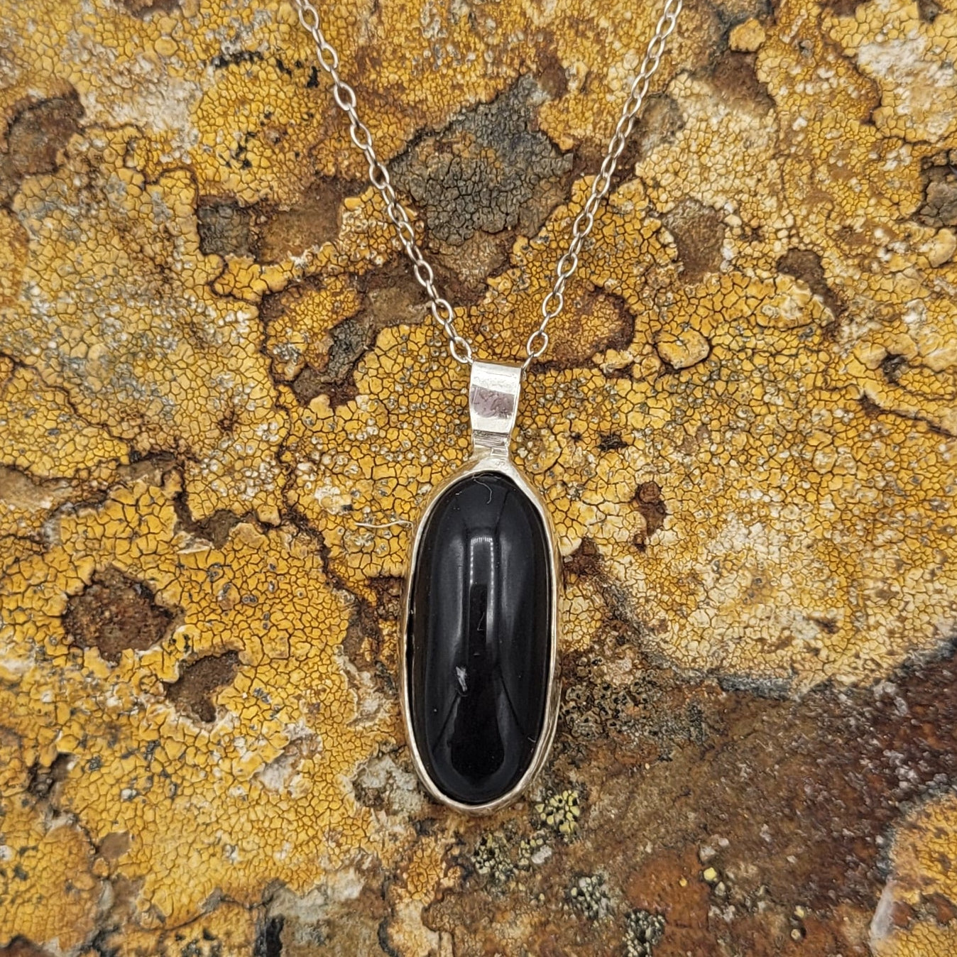 Handmade Silver Necklace With Icelandic Jaspis Stone. (Item # 2003) Silver Chain length 45 cm