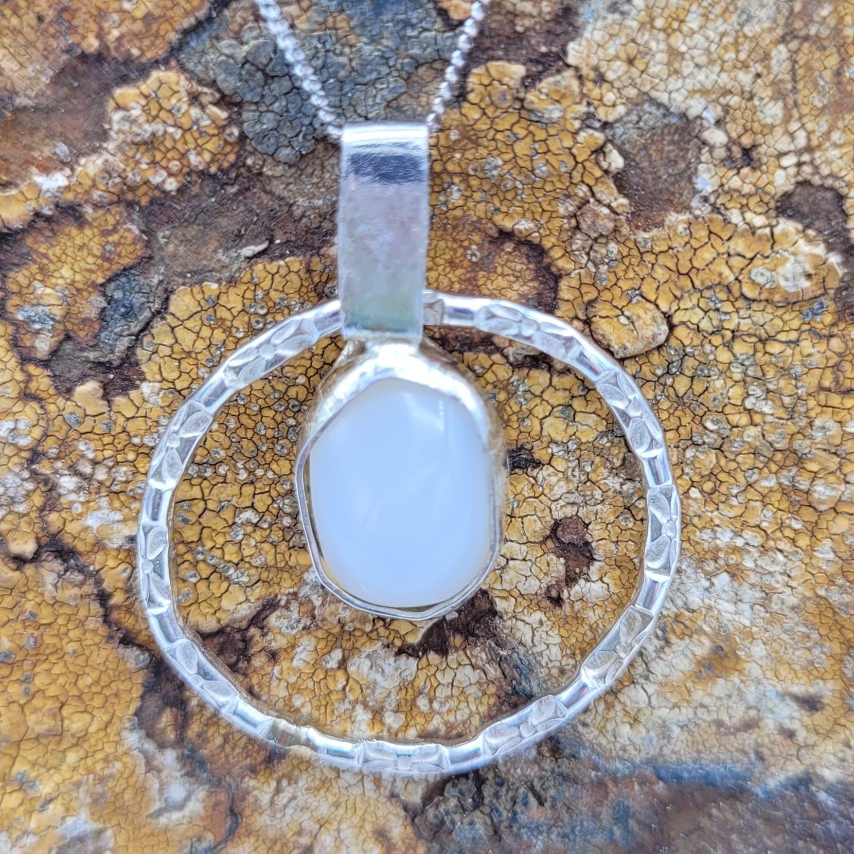 Handmade Silver Necklace With Icelandic Kvartz Stone. (Item # 2017) Silver Chain length 45 cm