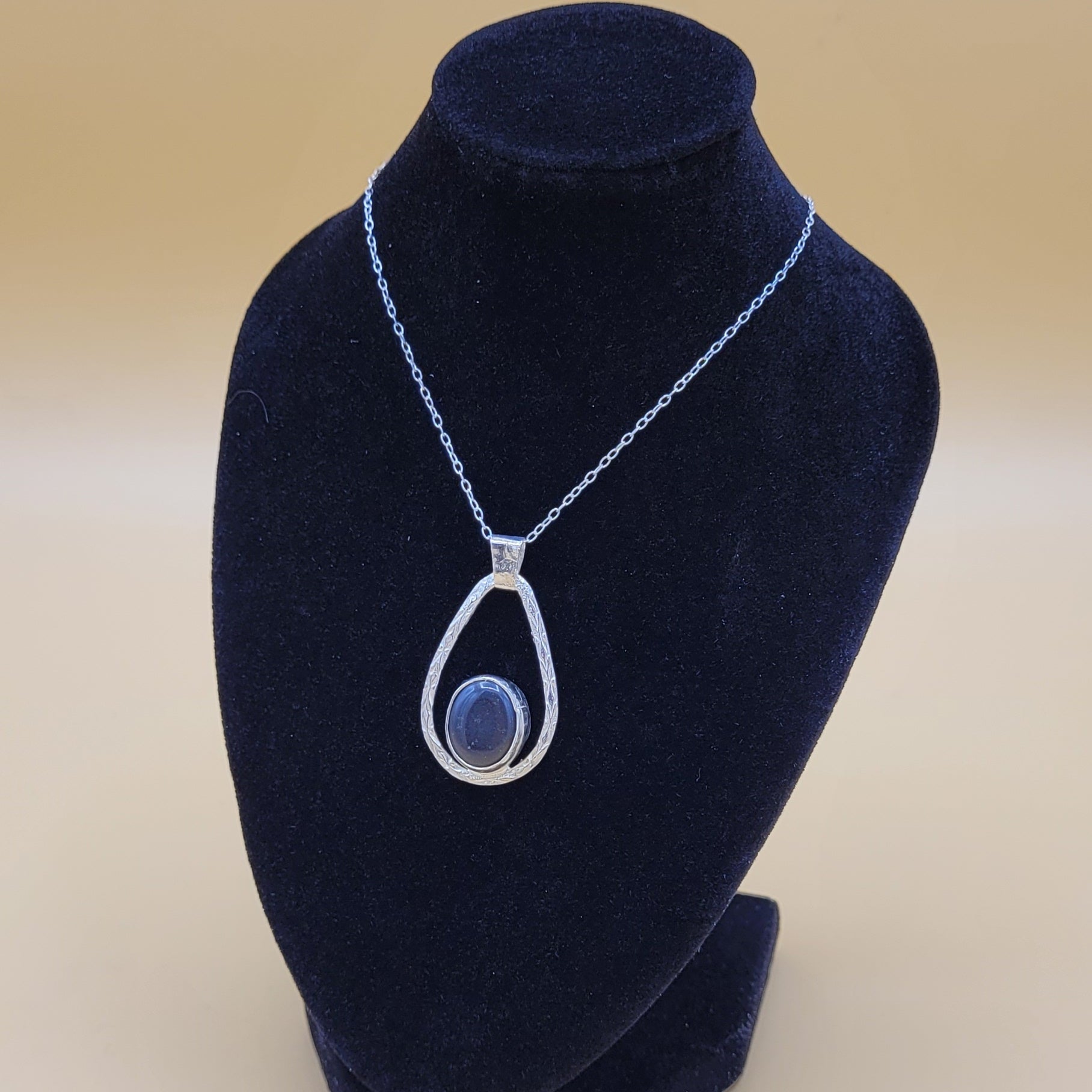 Handmade Silver Necklace With Icelandic Jaspis Stone. (Item # 2018) Silver Chain length 45 cm