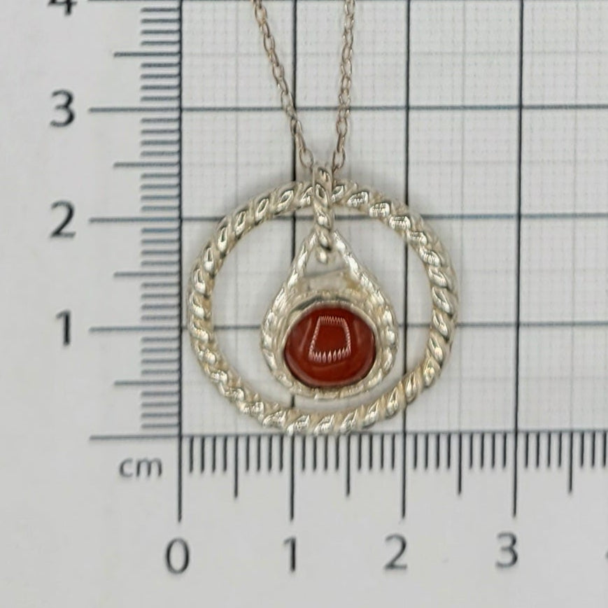 Handmade Silver Necklace With Icelandic Jaspis Stone. (Item # 2013) Silver Chain length 40 cm