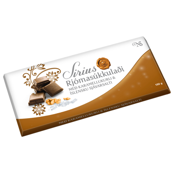 Síríus Chocolate with Caramel & Salt / Með karamellukurli og íslensku sjávarsalti 150 gr