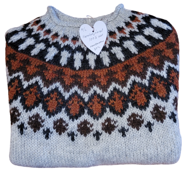 Handknitted Icelandic Wool Sweater Size M / L