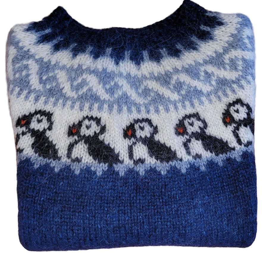 Handknitted Felted Icelandic Wool Sweater Size M