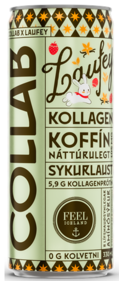 Laufey Collab Can. With Caffeine and Sugar-free / Collab dós Laufey með Koffín en sykurlaust 330 ml