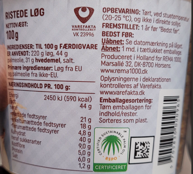 Hot Dog Fried Onion / Steiktur laukur 100 gr