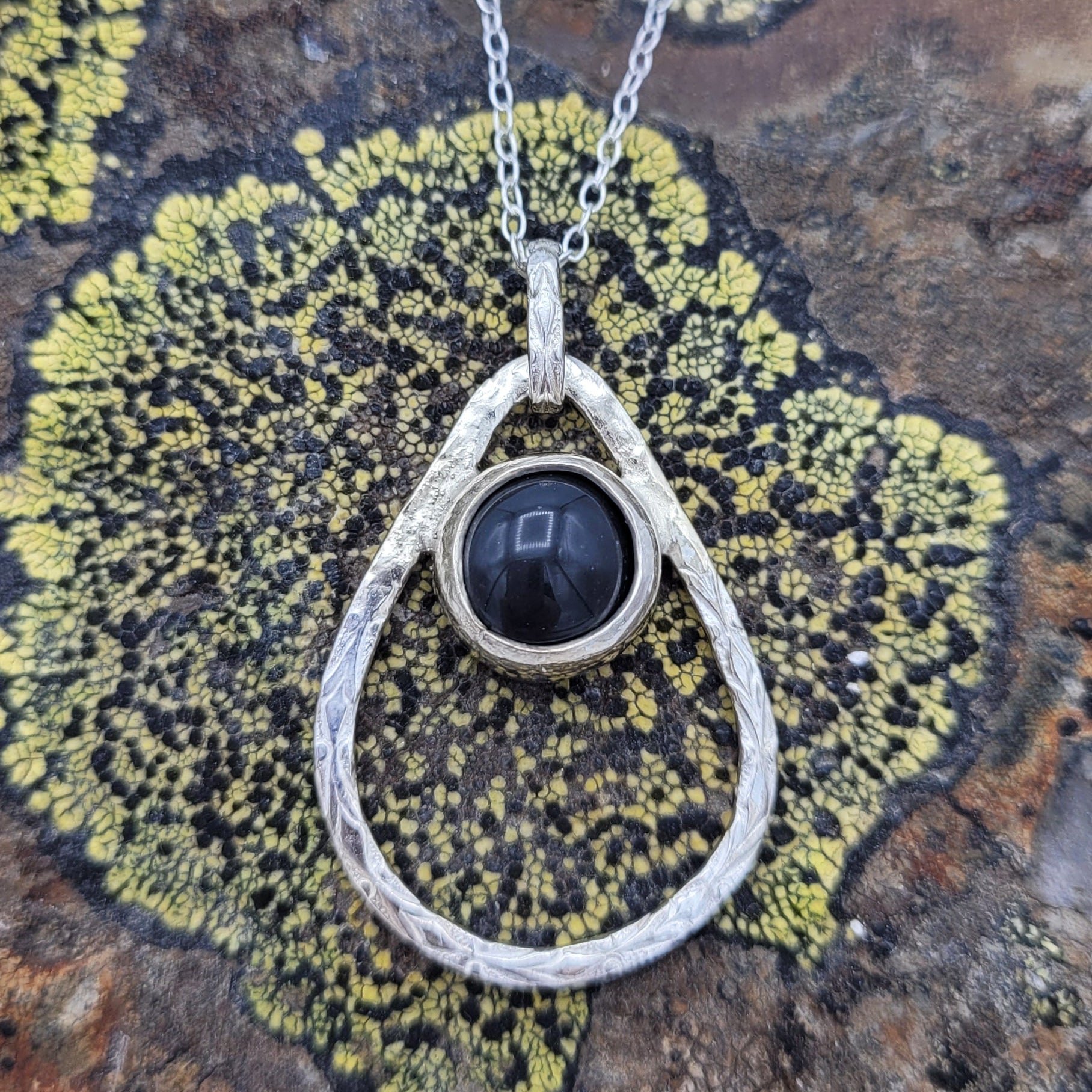 Handmade Silver Necklace With Icelandic Jaspis Stone. (Item # 2007) Silver Chain length 45 cm