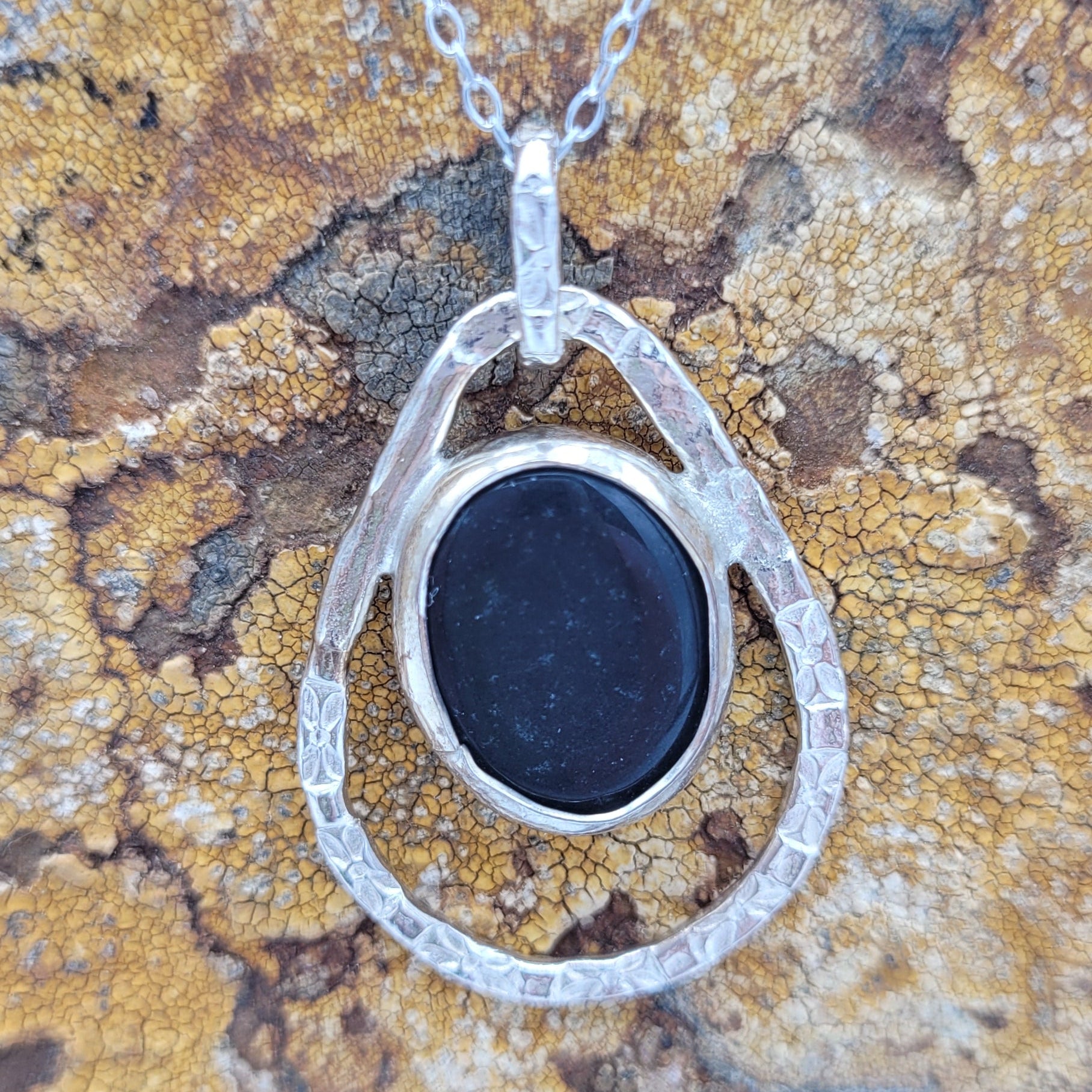 Handmade Silver Necklace With Icelandic Jaspis Stone. (Item # 2015) Silver Chain length 45 cm