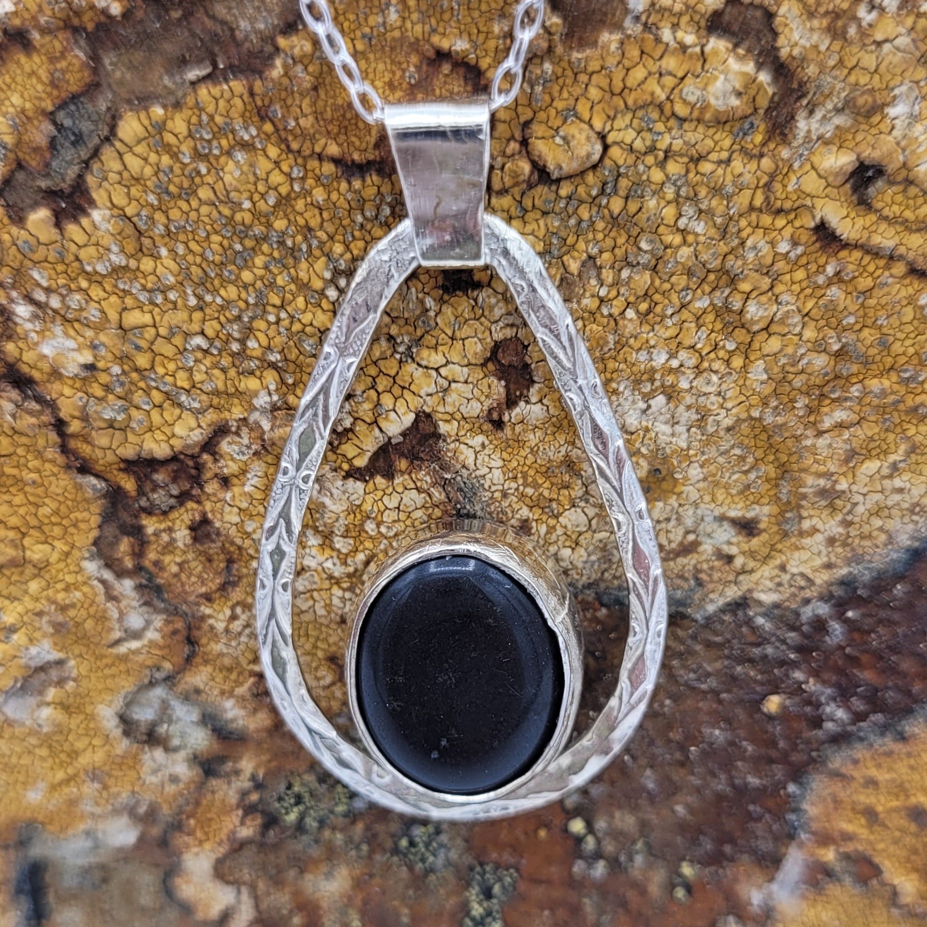 Handmade Silver Necklace With Icelandic Jaspis Stone. (Item # 2018) Silver Chain length 45 cm