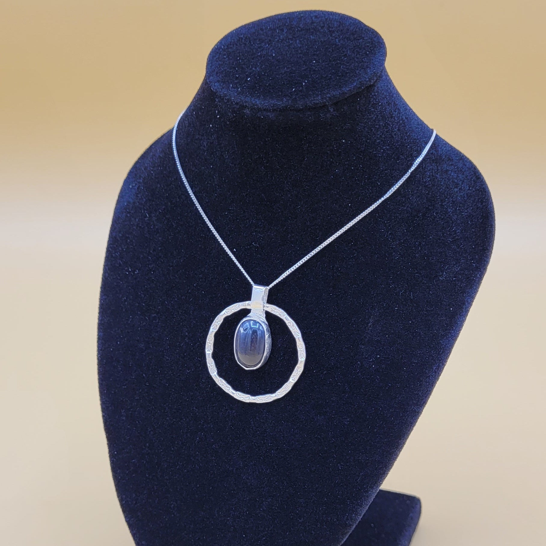 Handmade Silver Necklace With Icelandic Jaspis Stone. (Item # 2010) Silver Chain length 40 cm