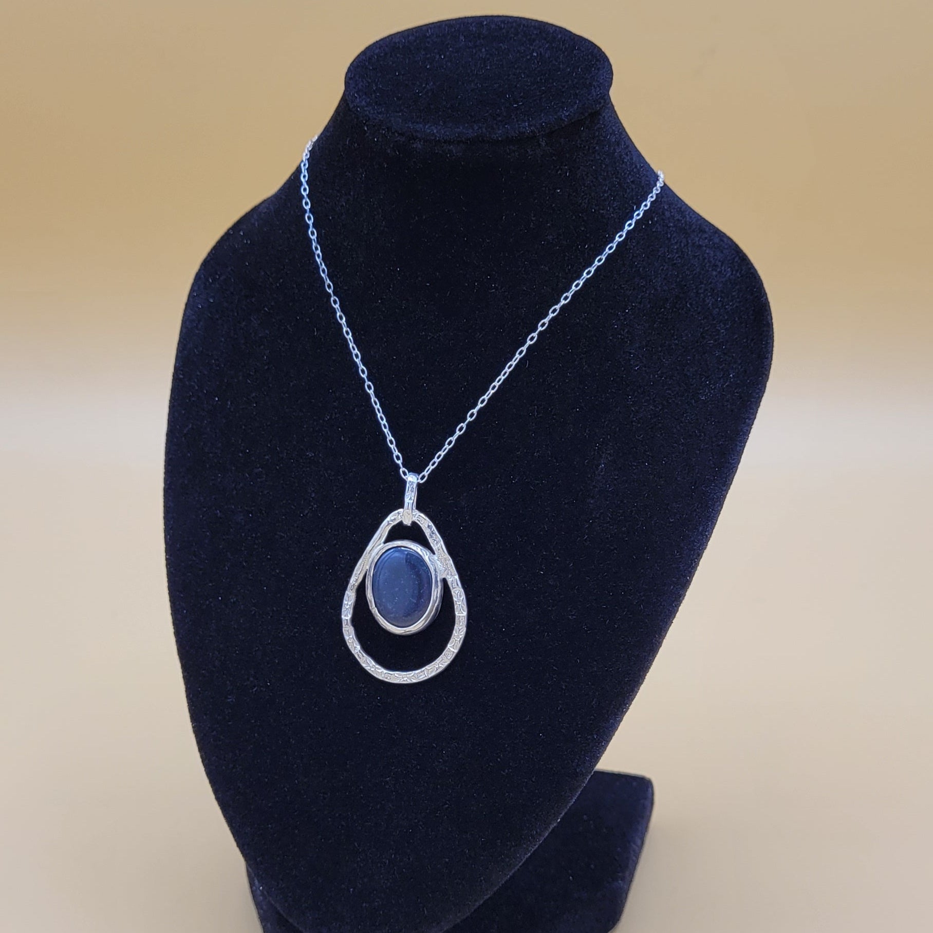 Handmade Silver Necklace With Icelandic Jaspis Stone. (Item # 2015) Silver Chain length 45 cm