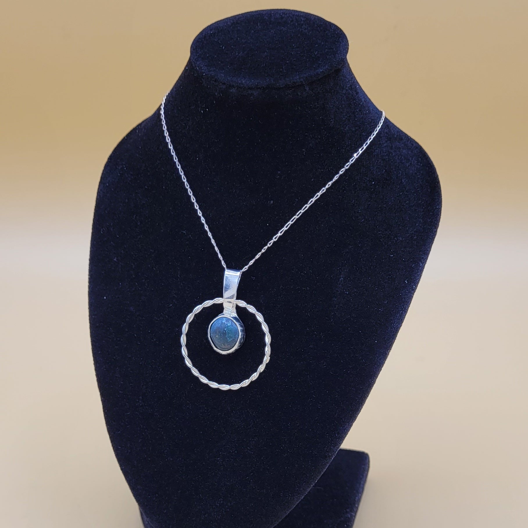 Handmade Silver Necklace With Icelandic Jaspis Stone. (Item # 2023) Silver Chain length 45 cm