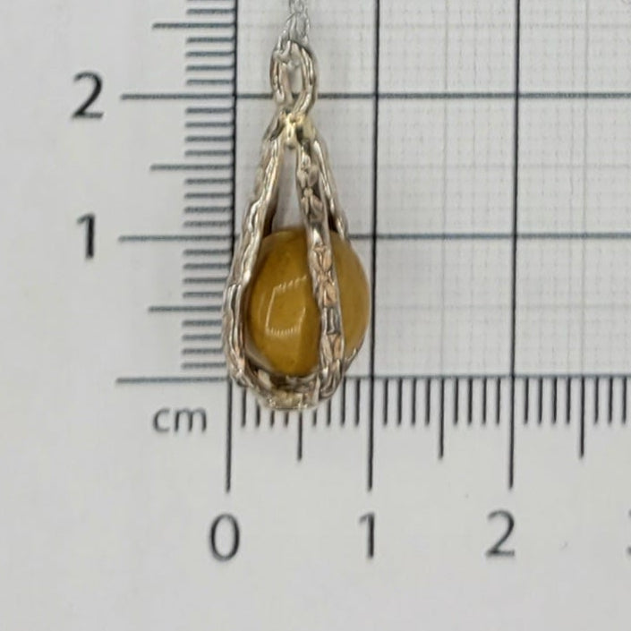 Handmade Silver Necklace With Icelandic Jaspis Stone. (Item # 2014) Silver Chain length 40 cm