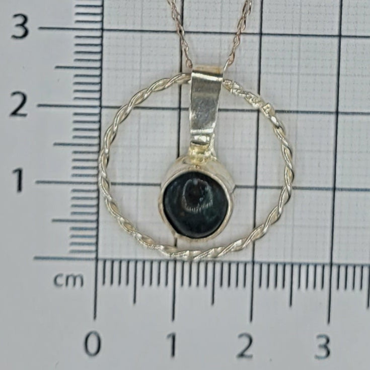 Handmade Silver Necklace With Icelandic Jaspis Stone. (Item # 2023) Silver Chain length 45 cm