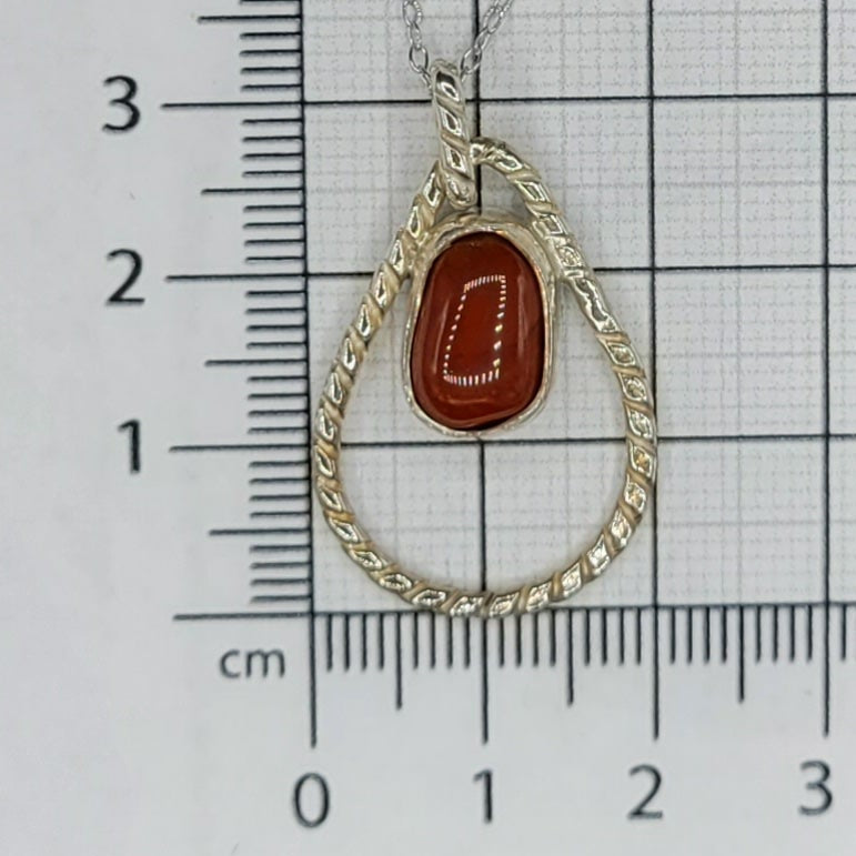 Handmade Silver Necklace With Icelandic Jaspis Stone. (Item # 2025) Silver Chain length 45 cm