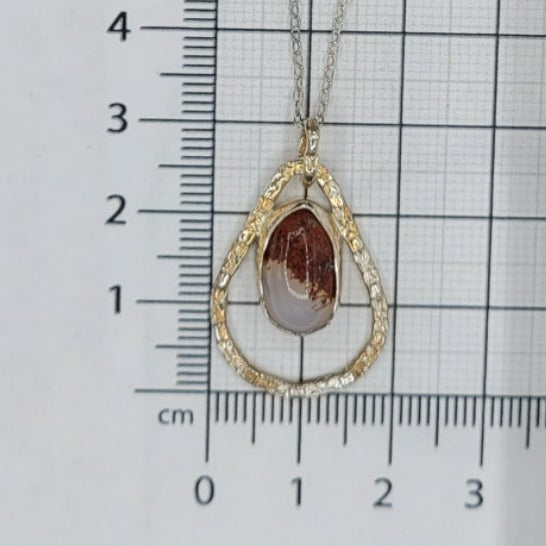 Handmade Silver Necklace With Icelandic Kvartz Stone. (Item # 2030) Silver Chain length 45 cm