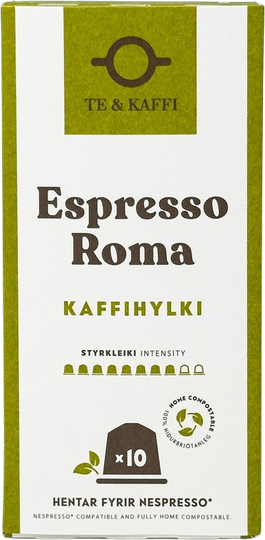 Te og Kaffi - Espresso Roma Home Compostable 10 Capsules  55 gr