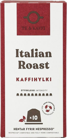 Te og Kaffi - Italian Roast Home Compostable 10 Capsules  55 gr