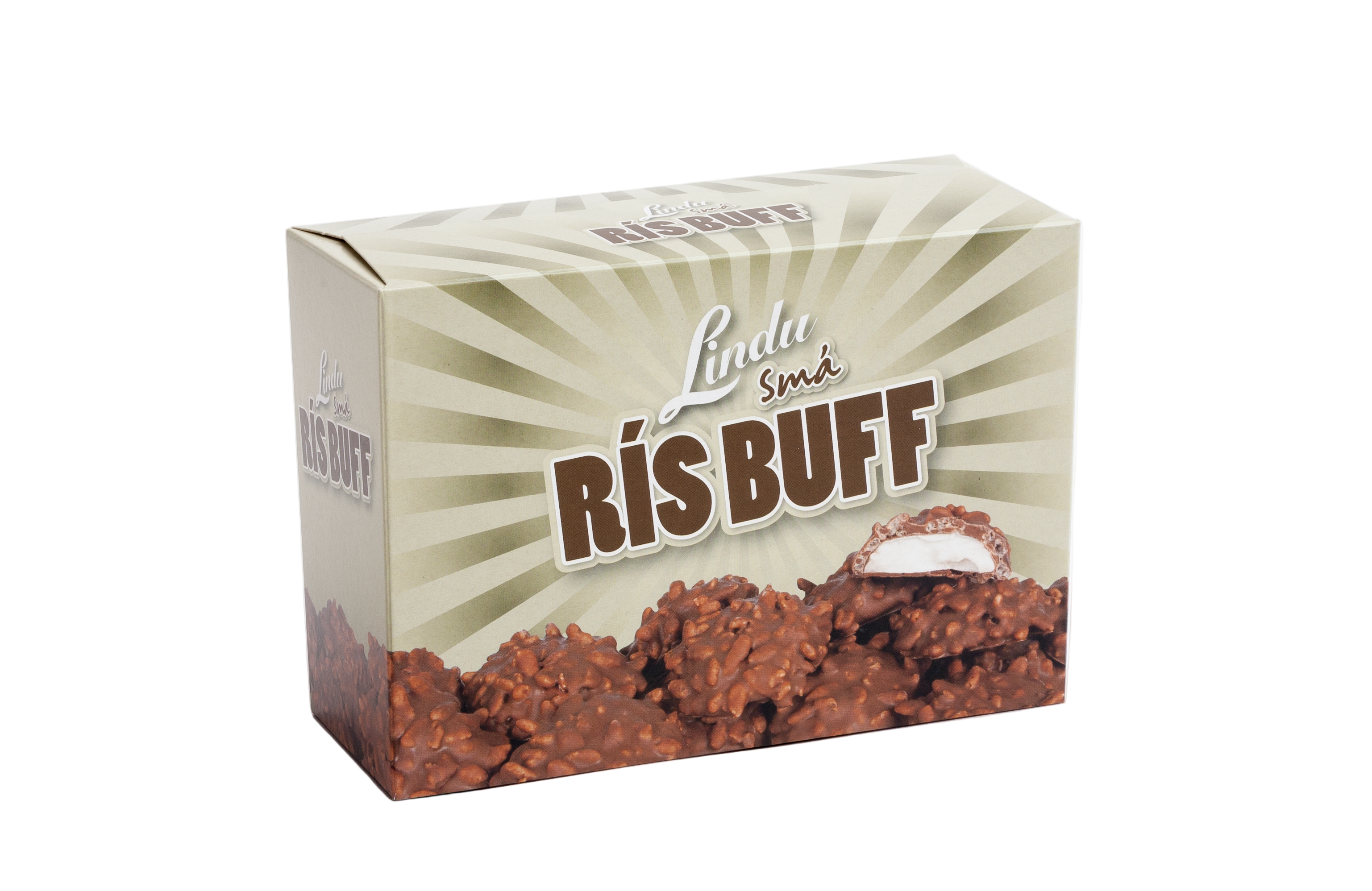 Lindu  Chocolate Covered Marshmallows Bits With Rice Krispies / Smá rís buff  200gr