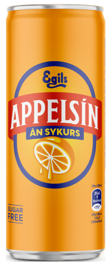 Egil's Sugar-Free Orange Can / Egils appelsín sykurlaust   330 ml