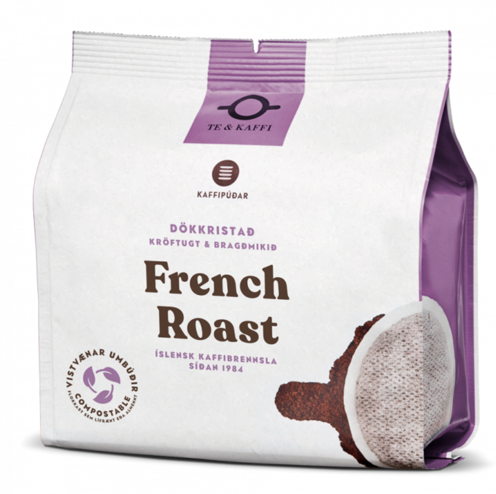 Te og Kaffi - French Roast Compostable Coffee Pads 124 gr