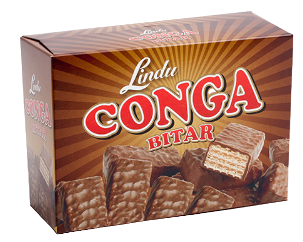 Conga Wafer bar coated in chocolade / Conga bitar 200 gr