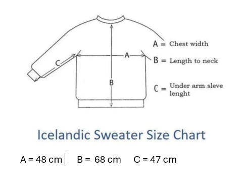 Handknitted Icelandic Wool Sweater  Size M / L