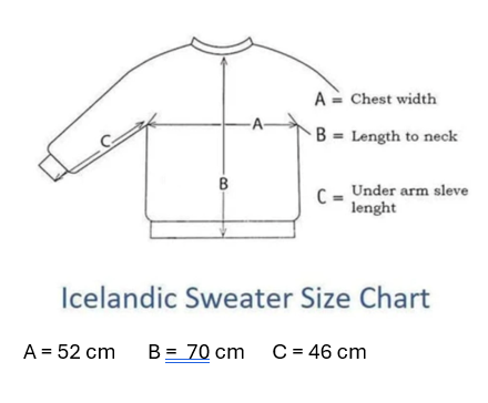 Handknitted Icelandic Wool Sweater  Size M / L