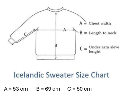 Handknitted Icelandic Wool Sweater  Size  L