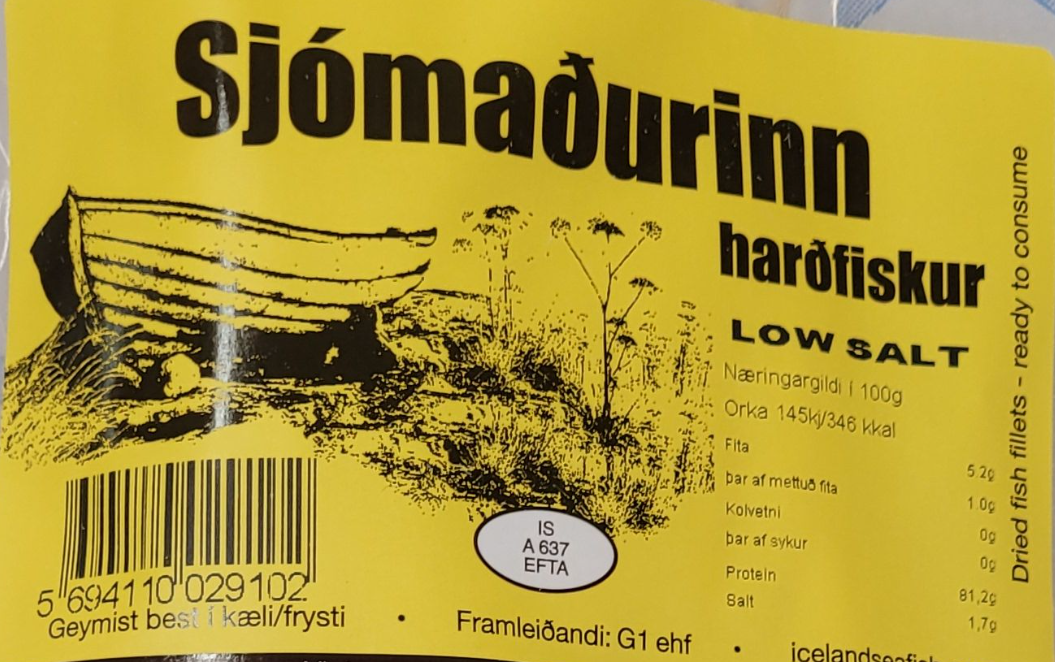 Traditional Dried Fish Haddock Fillets / Harðfiskur Ýsa  135 gr