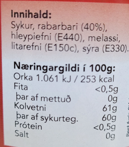 Rhubarb Jam  / Mömmu Rabbabarasulta  400 gr